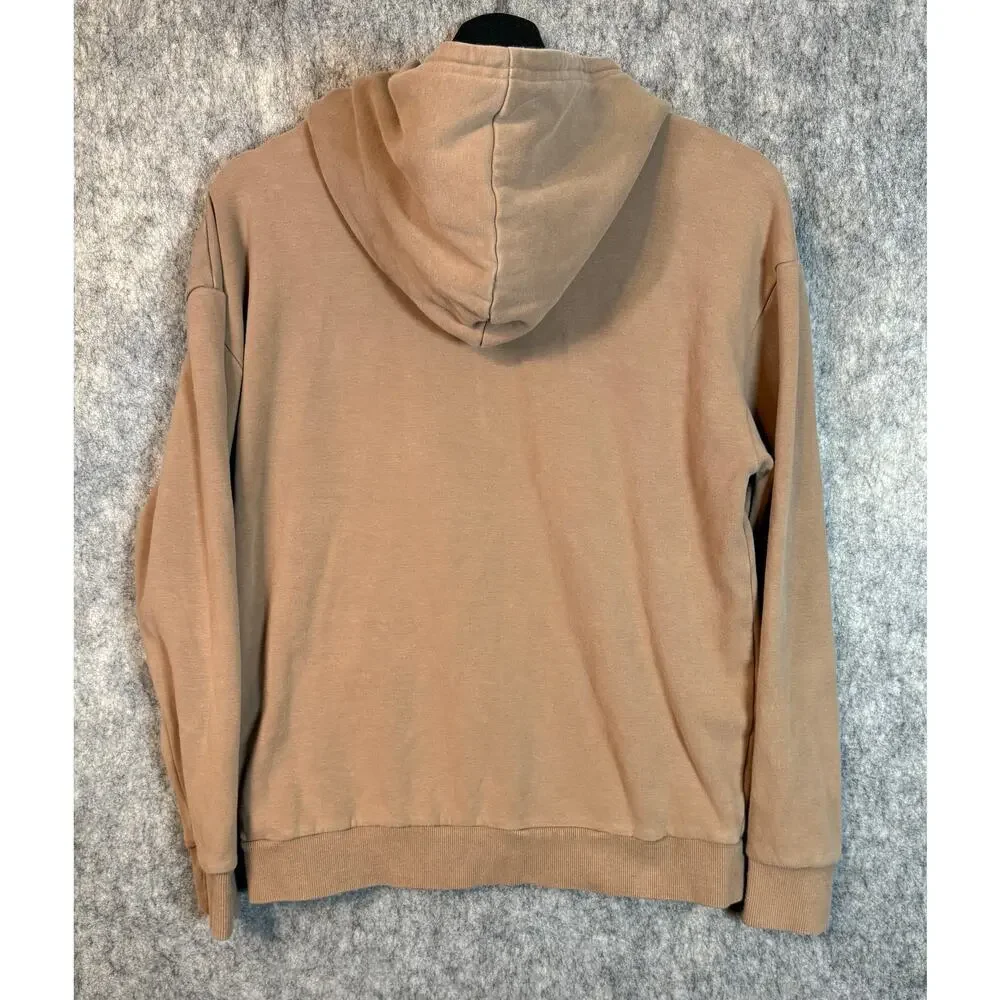 ZYIA Active Womens Long Sleeve Oversized Tan Soft Pullover Hoodie - Small - Picture 4 of 7